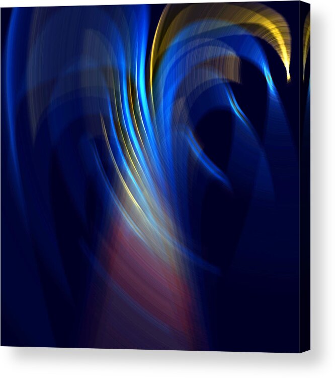 Abstract Art Acrylic Print featuring the digital art Sunray Blues by Ronald Mills