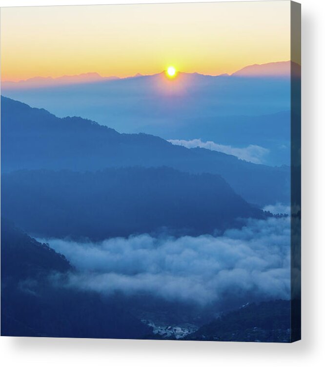 Philippines Acrylic Print featuring the photograph Sunrise at Mount Kiltepan in Sagada by Arj Munoz
