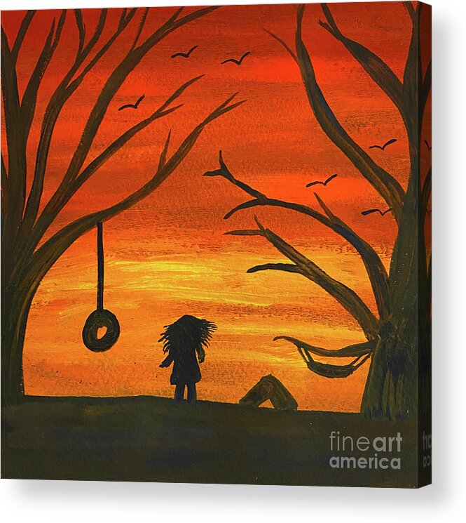Sunset Acrylic Print featuring the painting Sunset Adventure by Lisa Neuman