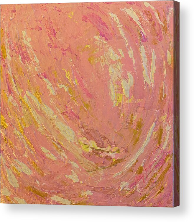 Pink Acrylic Print featuring the painting Sunset by Medge Jaspan
