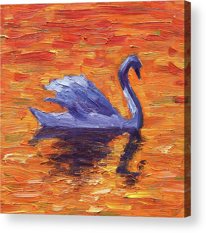 Swan Acrylic Print featuring the painting Swan by Maria Meester
