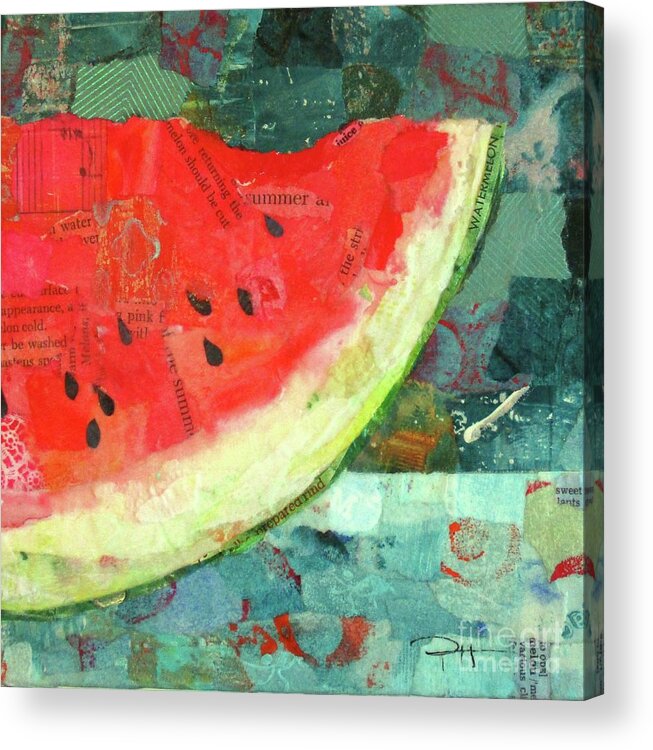 Watermelon Acrylic Print featuring the mixed media Sweet Summer by Patricia Henderson