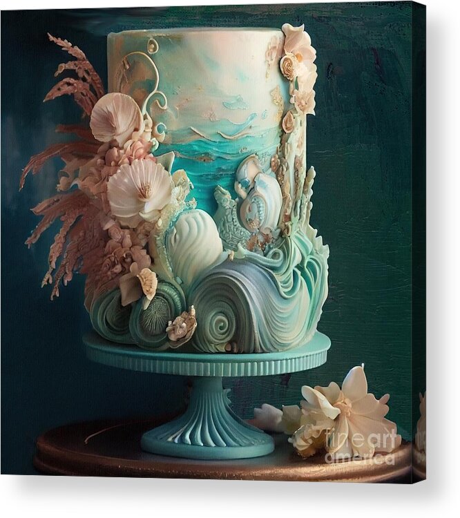 Fancy Cake Acrylic Print featuring the painting Sweetness and Light X by Mindy Sommers