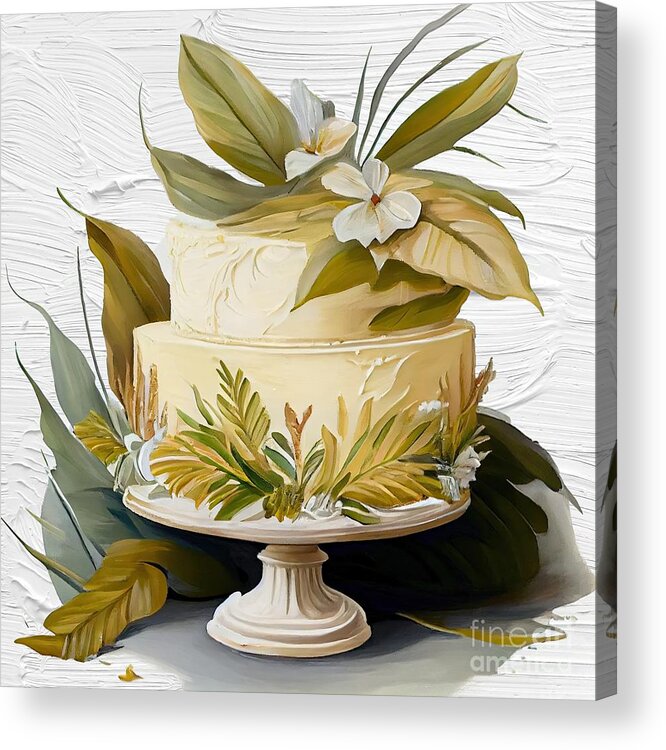 Fancy Cake Acrylic Print featuring the painting Sweetness and Light XXX by Mindy Sommers
