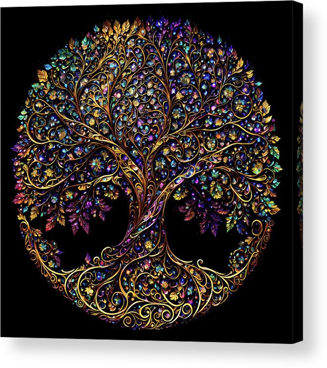 Tree Of Life Acrylic Print featuring the digital art Symbolic Tree of Life by Peggy Collins