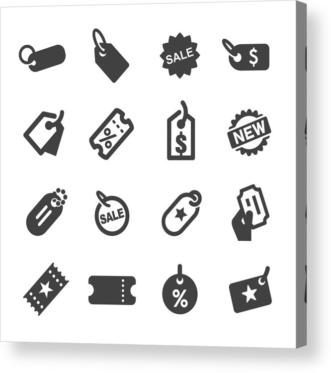 Internet Acrylic Print featuring the drawing Tag Icons - Acme Series by -victor-