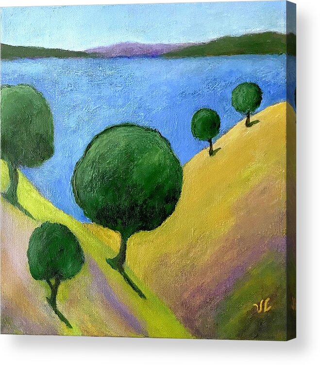 Lemon Acrylic Print featuring the painting Talk to the Trees by Victoria Lakes