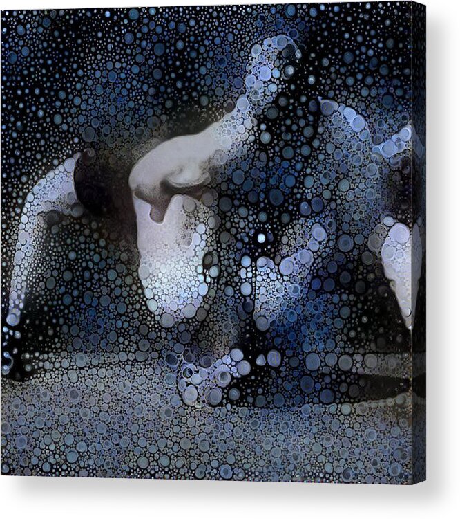Wrestle Acrylic Print featuring the digital art Tangled Up in Blue by Matthew Lazure