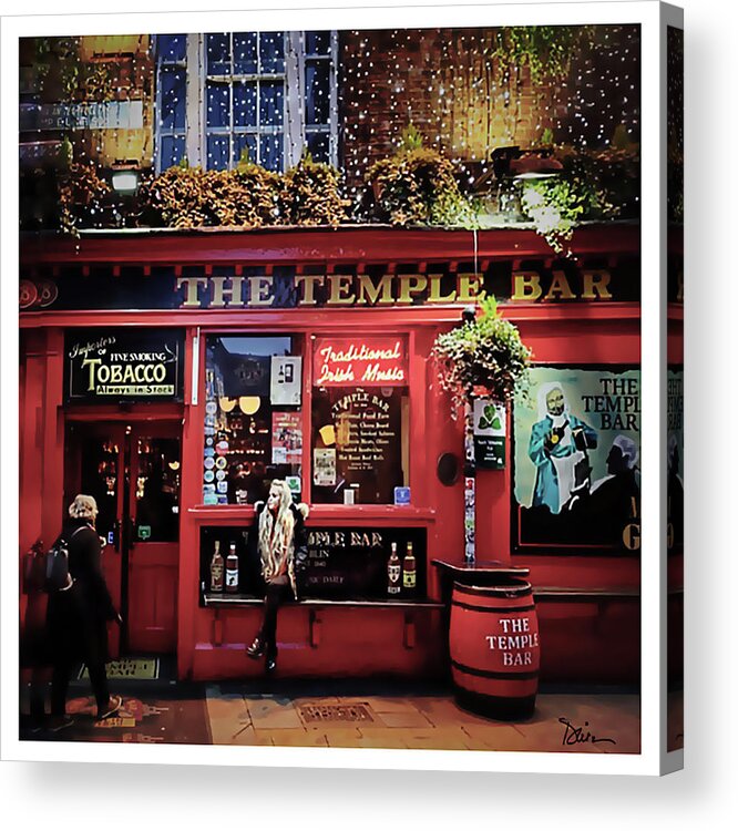 Dublin Acrylic Print featuring the photograph Temple Bar District in Dublin by Peggy Dietz