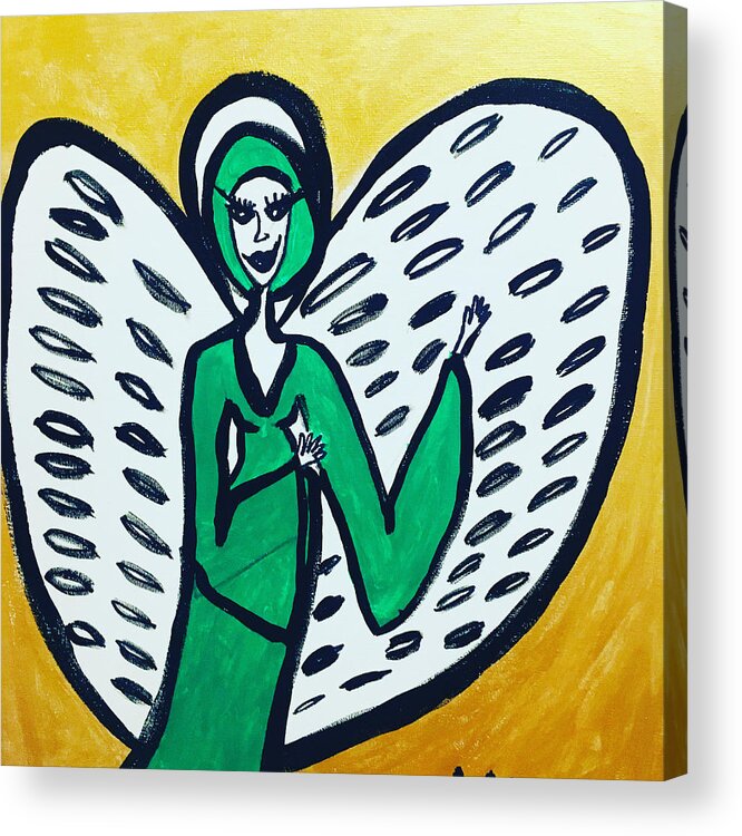 Angel Acrylic Print featuring the painting Terratrea Angel by Victoria Mary Clarke