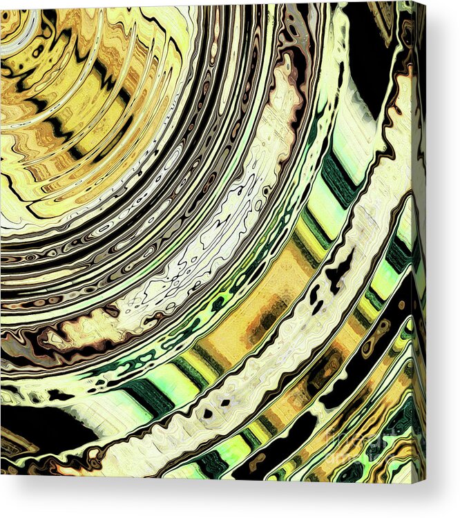 Earth Tones Acrylic Print featuring the digital art Textured Earth Tone Rings by Phil Perkins