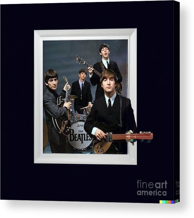 The Beatles Acrylic Print featuring the mixed media The Beatles Rock by Steve Mitchell