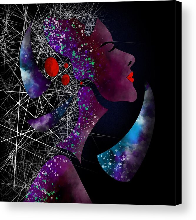 Beauty Acrylic Print featuring the painting The beauty of the woman by Patricia Piotrak