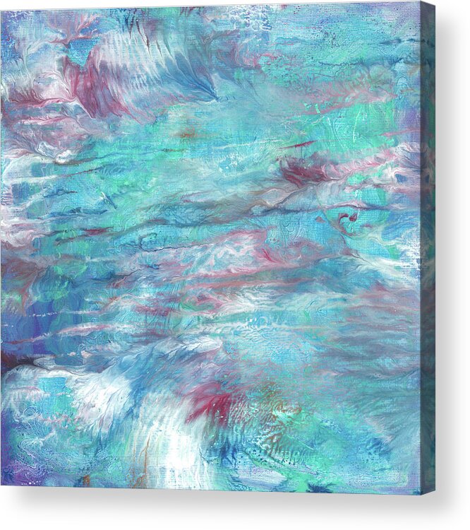 Abstract Acrylic Print featuring the painting The Calmer Sea by Katy Bishop