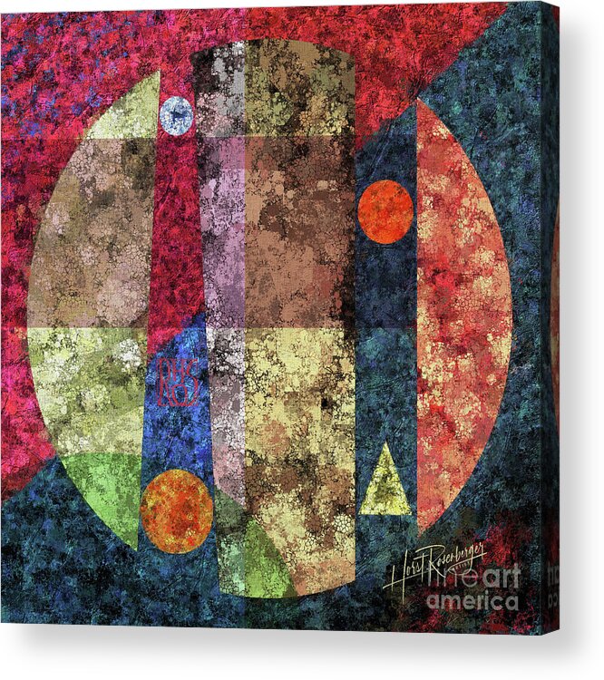 Abstract Acrylic Print featuring the painting The Circle Is Multi Interrupted by Horst Rosenberger
