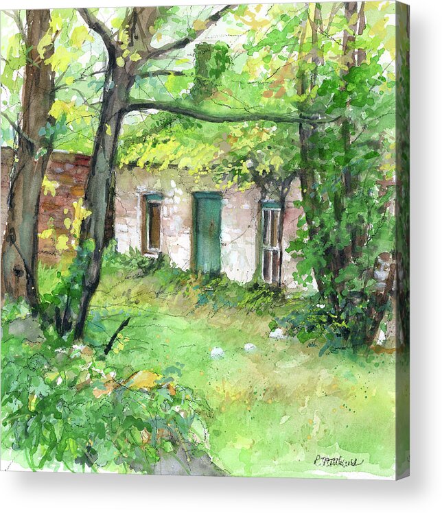 Irish Cottage Acrylic Print featuring the painting The Forge aka The Lonergan Homestead by Rebecca Matthews