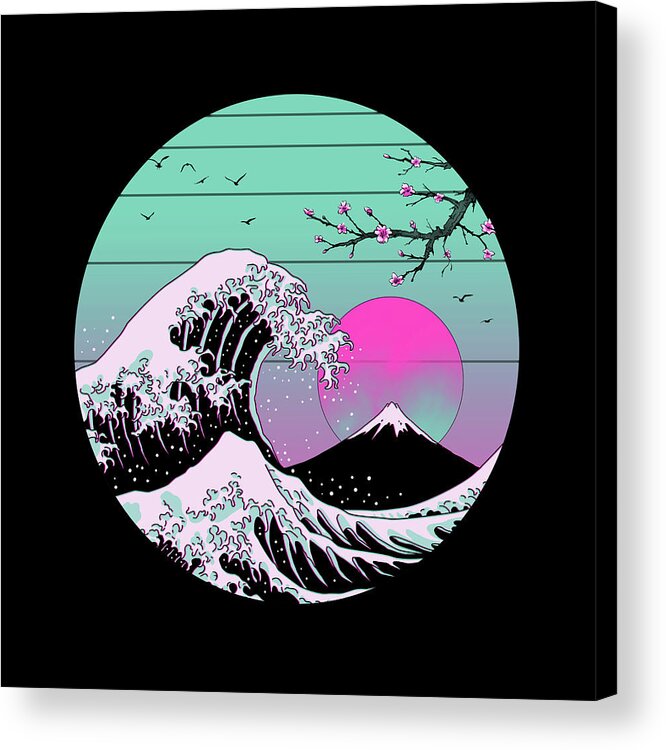 Great Wave Acrylic Print featuring the digital art The Great Vapor Aesthetics by Vincent Trinidad