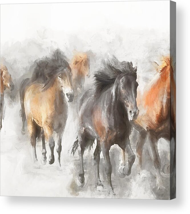 Western Acrylic Print featuring the photograph The Herd by Debra Boucher