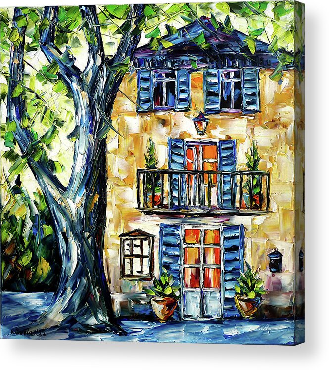 Provence Idyll Acrylic Print featuring the painting The House In Provence by Mirek Kuzniar