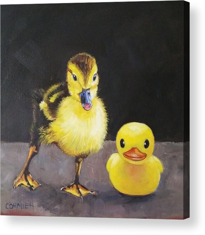 Duck Acrylic Print featuring the painting The Imposter by Jean Cormier