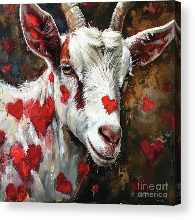 Goat Acrylic Print featuring the painting The Love Goat by Tina LeCour