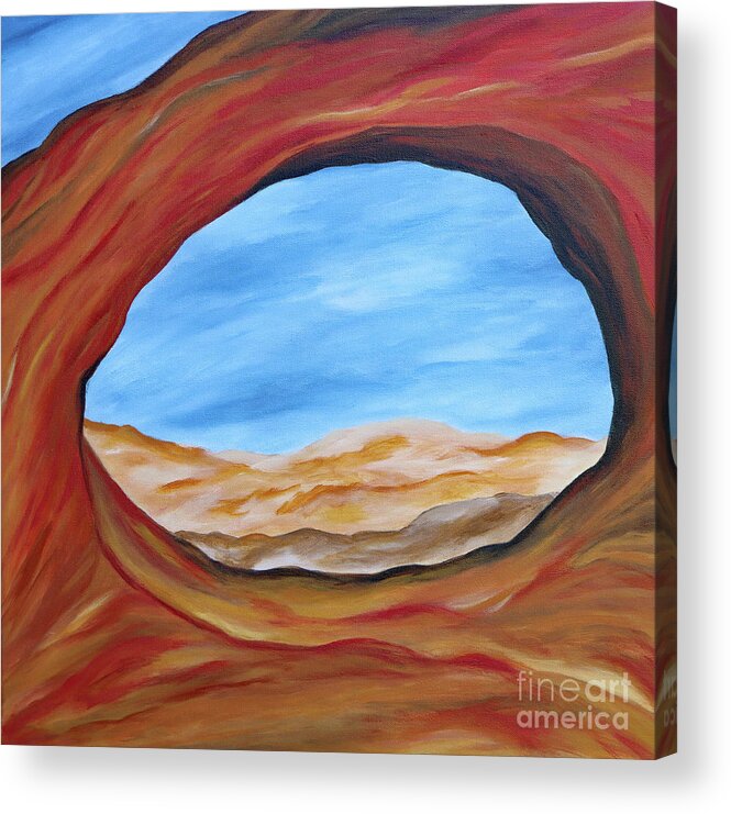 Landscape Acrylic Print featuring the painting The Partition Arch II by Christiane Schulze Art And Photography
