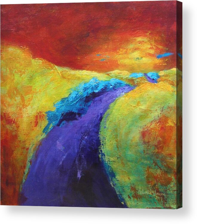 Abstract Landscapes Acrylic Print featuring the painting The Path Continues by Valerie Greene