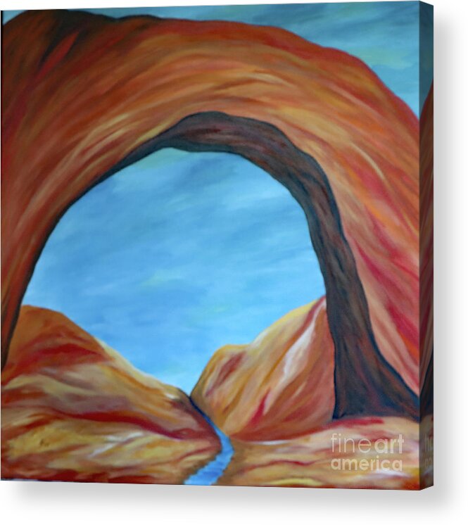 Landscape Acrylic Print featuring the painting The Rainbow Bridge II by Christiane Schulze Art And Photography
