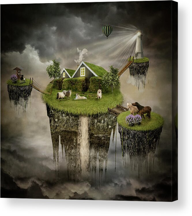 Icelandic Animals Acrylic Print featuring the digital art The Retreat by Maggy Pease