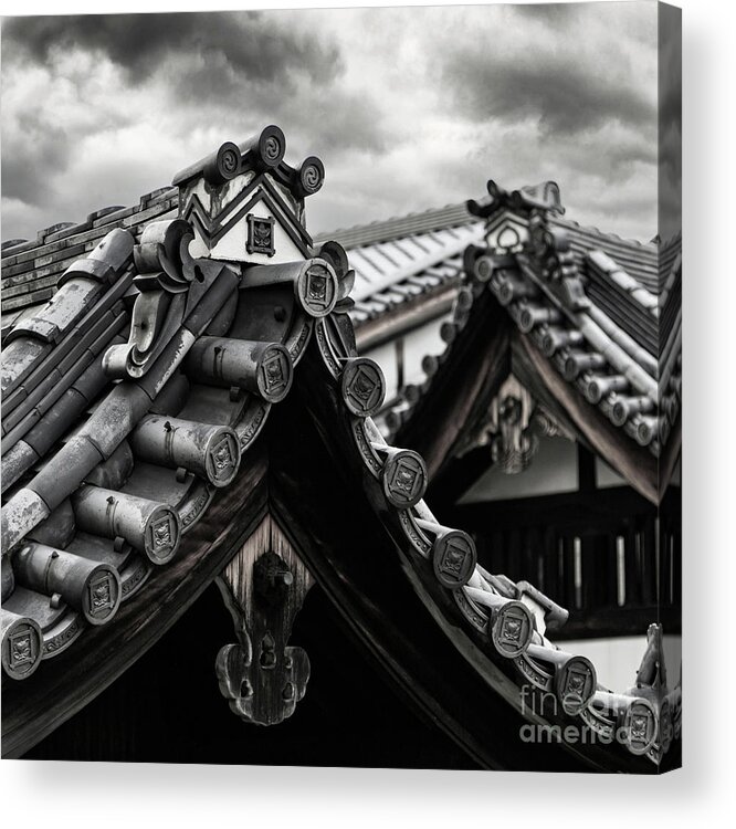 Gion Acrylic Print featuring the photograph The rooftops of historic Gion, Kyoto, Japan by Jane Rix