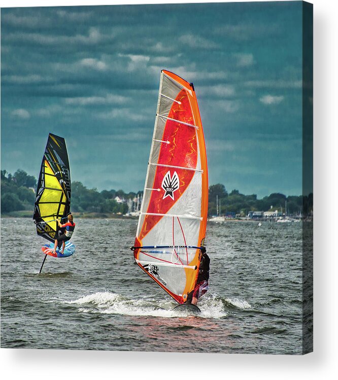 Speed Acrylic Print featuring the photograph The Ups And Downs Of Windsurfing by Gary Slawsky
