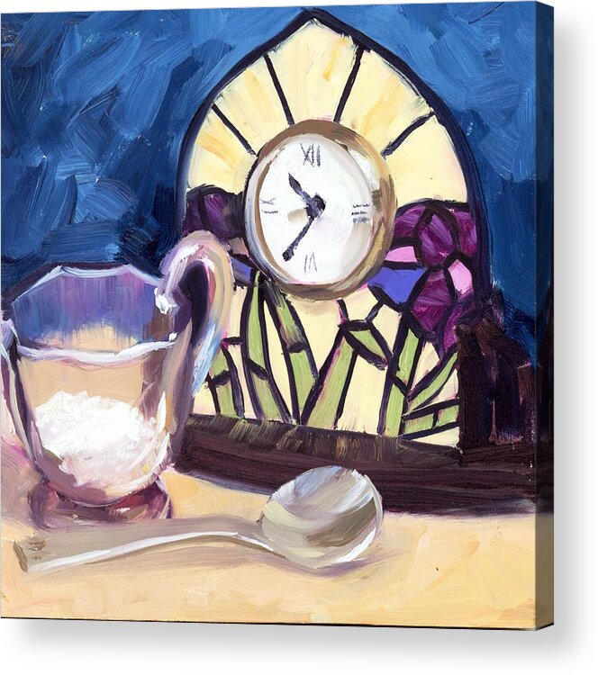Spoon Acrylic Print featuring the painting Time for Sugar by Alice Leggett