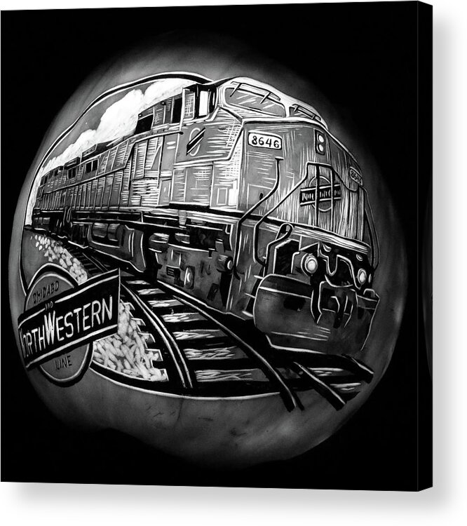 Train Acrylic Print featuring the photograph Train BW by Stuart Manning