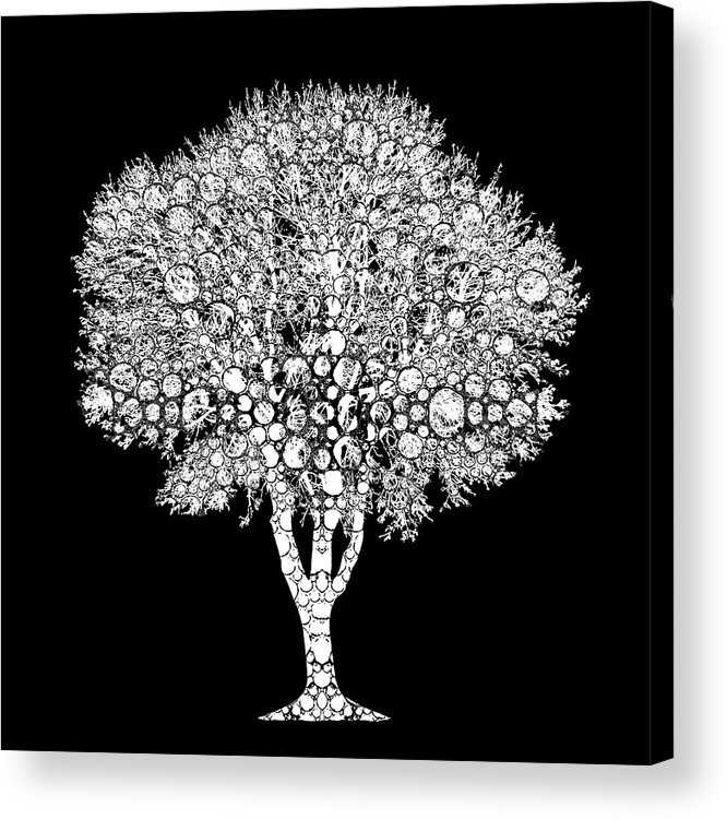 Tree Acrylic Print featuring the digital art Tree Silhouette Design 202 by Lucie Dumas