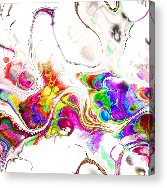 Colorful Acrylic Print featuring the digital art Tukiyem - Funky Artistic Colorful Abstract Marble Fluid Digital Art by Sambel Pedes