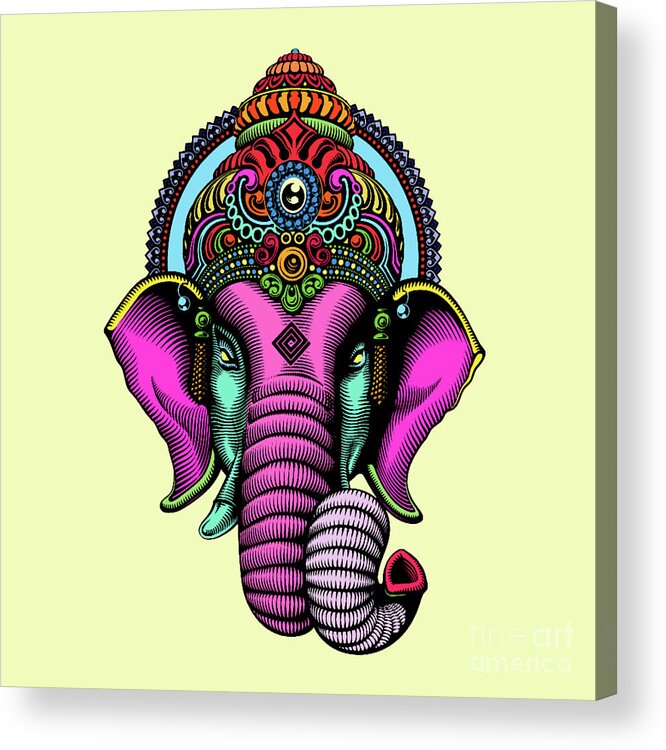 Ganesha Acrylic Print featuring the digital art Ganesha by Mark Ashkenazi