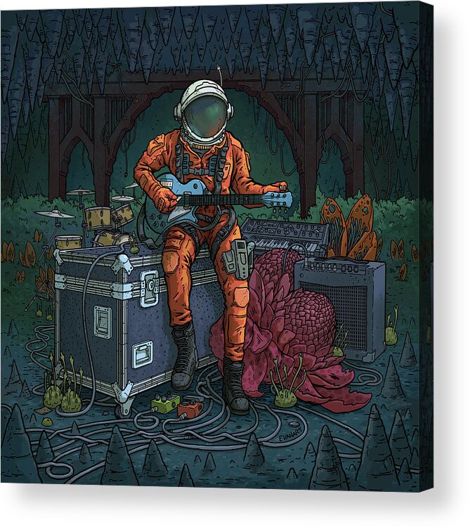  Acrylic Print featuring the digital art Tune Up at Schubas Tavern by EvanArt - Evan Miller