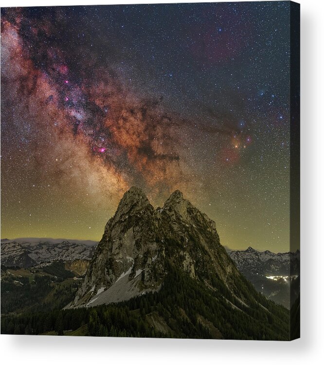 Mountains Acrylic Print featuring the photograph Twin Peaks by Ralf Rohner
