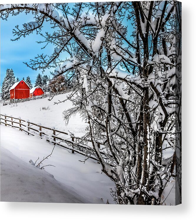 Two Barns Acrylic Print featuring the photograph Two Barns by David Patterson