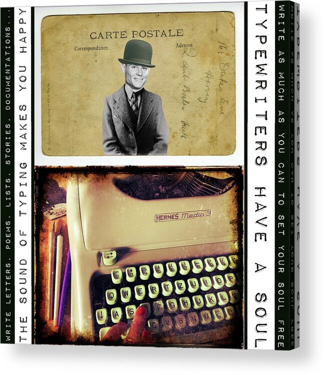 Collage Acrylic Print featuring the digital art Typewriters by Tanja Leuenberger