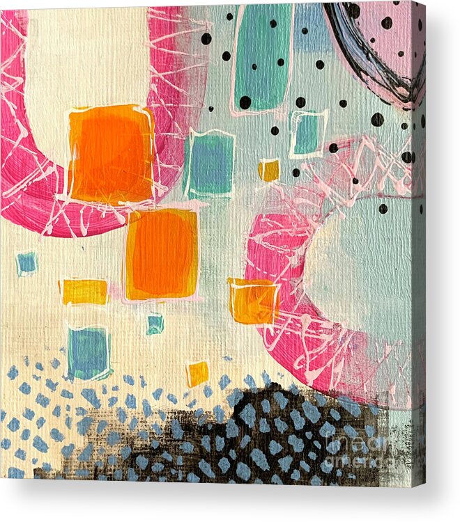 Abstract Acrylic Print featuring the painting Untitled Mini Abstract 7 by Cheryl Rhodes