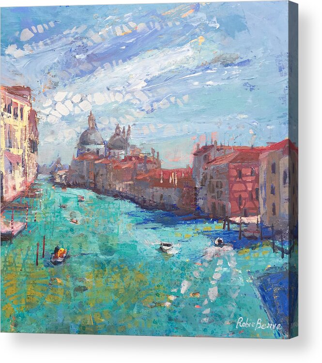 Historic Acrylic Print featuring the painting Venice Grand Canal at Daytime by Robie Benve