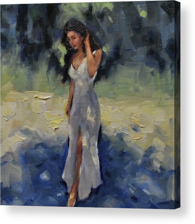 Women Acrylic Print featuring the painting Visions of Sapphires by Ashlee Trcka