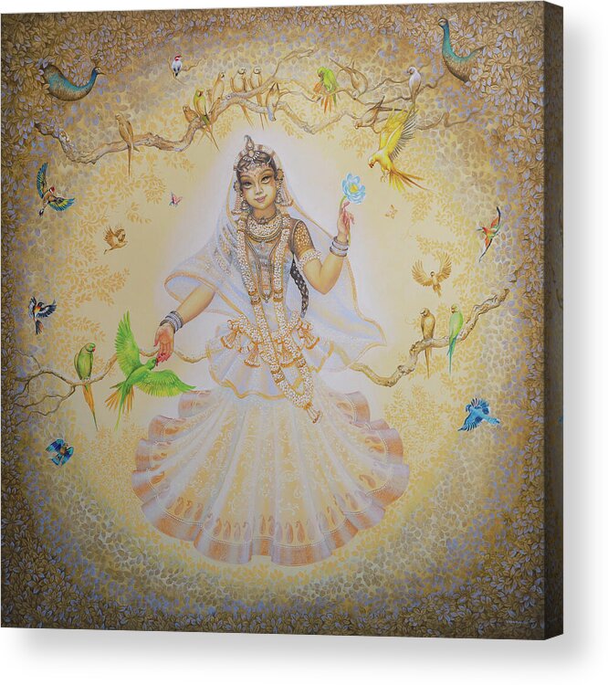 Vrinda Devi Acrylic Print featuring the painting Vrinda Devi by Vrindavan Das
