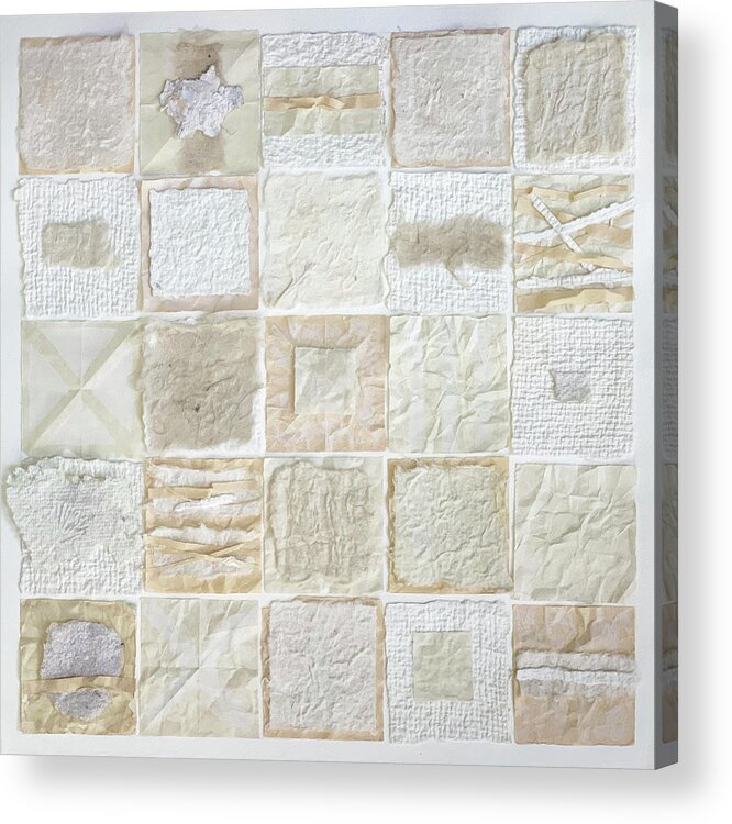 Minimal Acrylic Print featuring the mixed media White Squares by Lisa Tennant