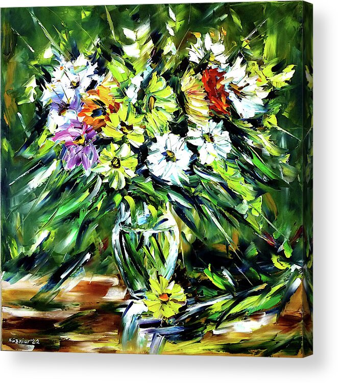 Flower Still Life Acrylic Print featuring the painting Winter Bouquet by Mirek Kuzniar