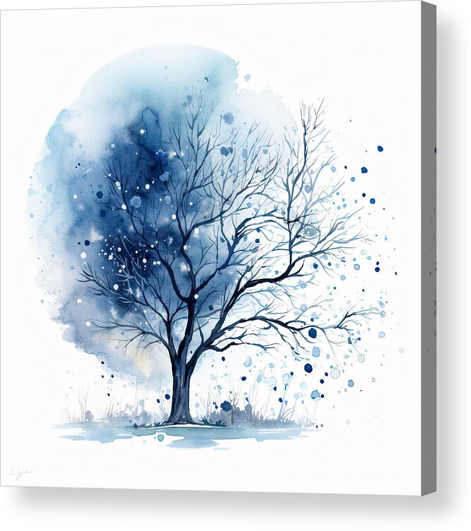Four Seasons Acrylic Print featuring the painting Winter- Four Seasons Painting by Lourry Legarde