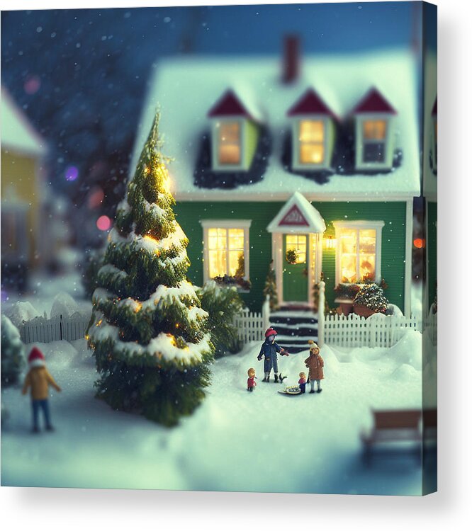 Winter Acrylic Print featuring the digital art Winter Miniature 1 by Jay Schankman