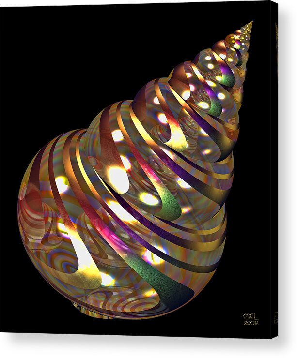 Abstract Acrylic Print featuring the digital art Shiny by Manny Lorenzo