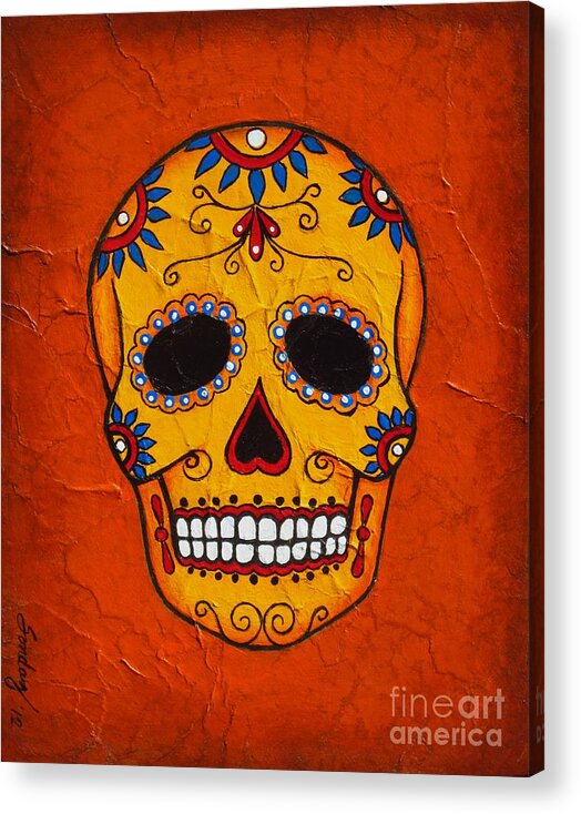 Day Of The Dead Acrylic Print featuring the painting Day of the Dead #4 by Joseph Sonday